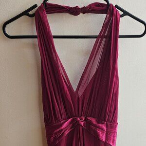 Size 12 Red Silk Halter Dress